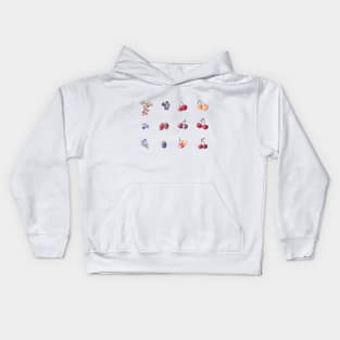 Cute berries sketches Kids Hoodie